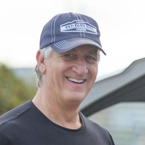 Chip white, host of Relatively Famous podcast, with a baseball cap. 